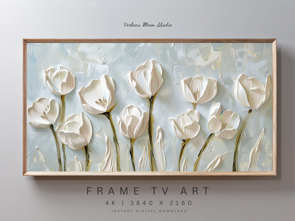 Tulips Frame TV Art | Spring Floral Digital TV Art for Samsung & Smart TVs